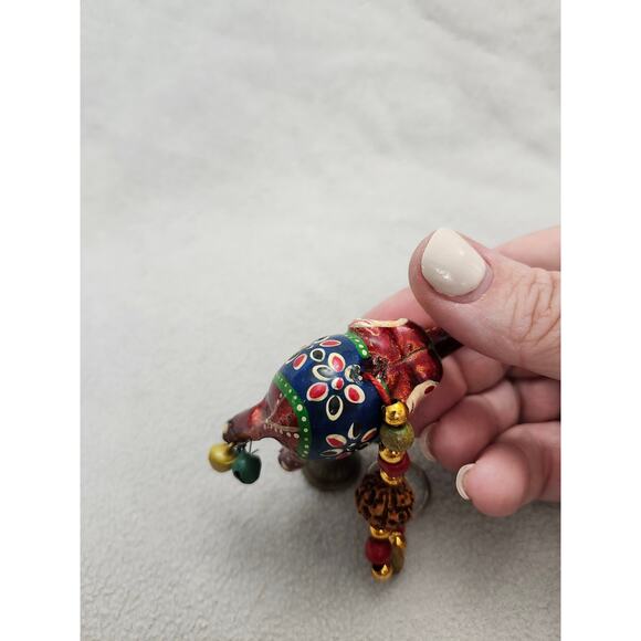 Elephant Trunk Up Keychain Rearview Mirror Hanging Charm Moroccan Red - Picture 6 of 8